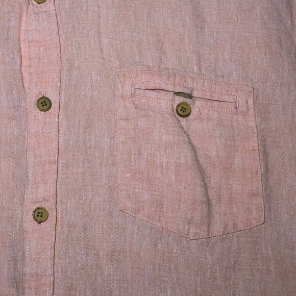 Baird McNutt Linen Murano Mens Pink SS Button Up Size L GUC - Picture 4 of 7